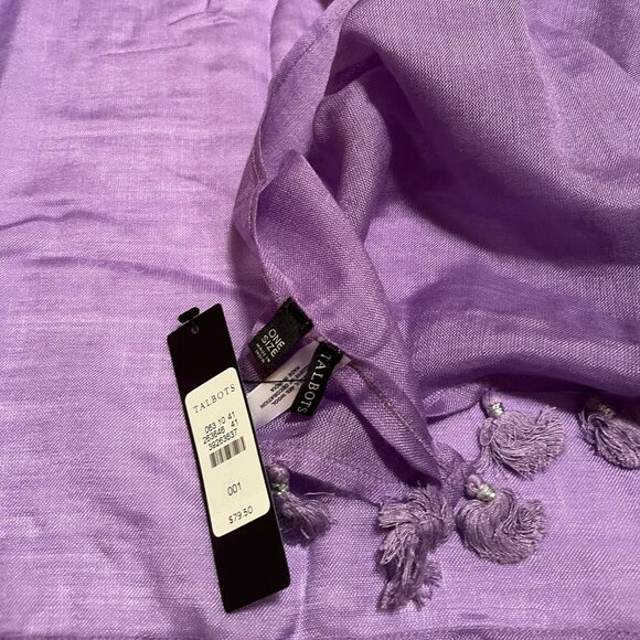 Talbots NWT Silk & Wool Blend Wisteria Wrap - Picture 7 of 7